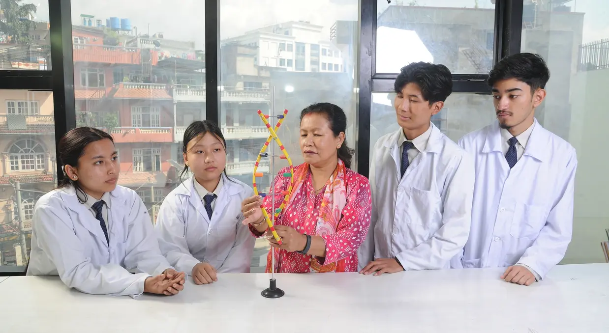 Biology Students of RIA +2 at Biology Lab